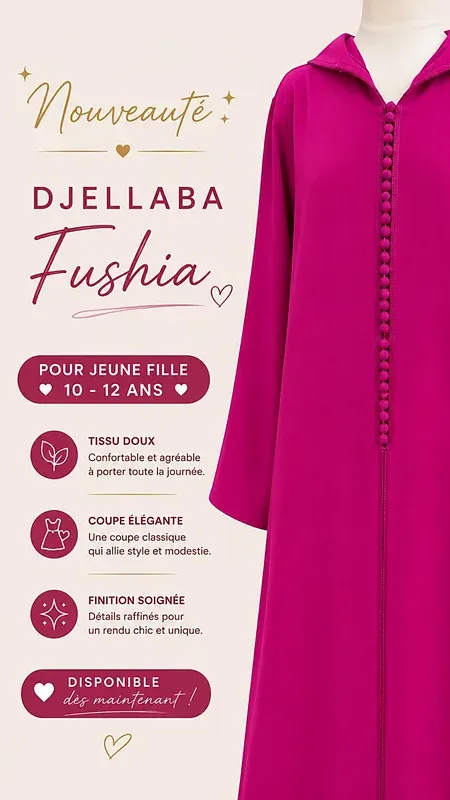 Djellaba Fuchsia — RY Kimono