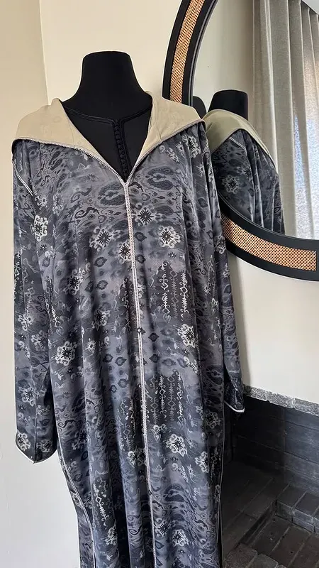 Djellaba Jacquard Grise — RY Kimono